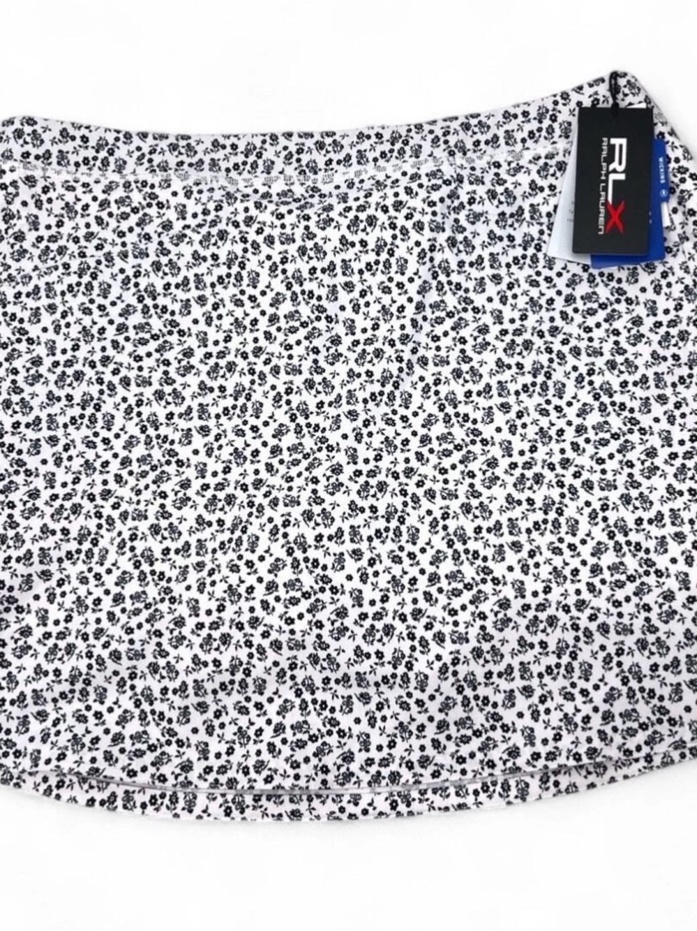 Ralph Lauren White Mini Skirt with Black Floral Print